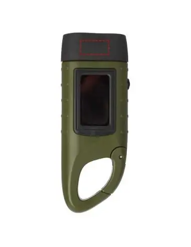 Linterna de dinamo solar con mosquetón de...