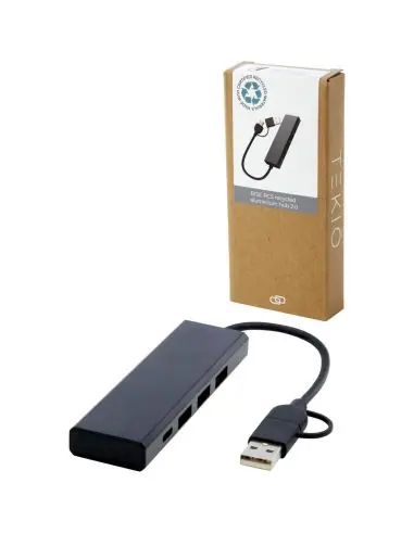 Hub USB 2.0 de aluminio reciclado con...