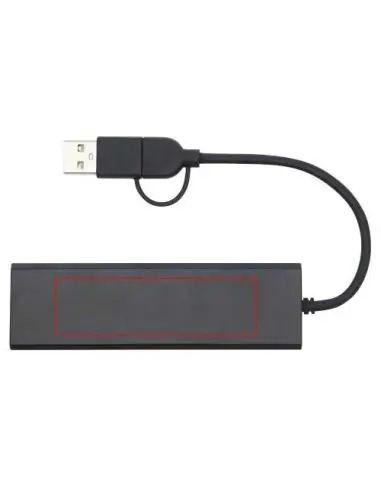 Hub USB 2.0 de aluminio reciclado con...