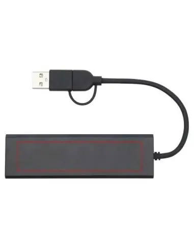 Hub USB 2.0 de aluminio reciclado con...