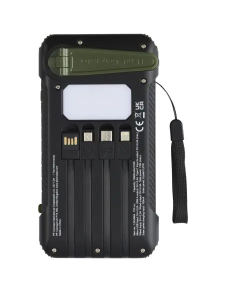 Batería externa de dinamo solar en plástico reciclado de 10 000 mAh con certificación RCS Ecológica Personalizada 6124346