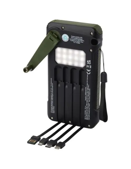 Batería externa de dinamo solar en plástico reciclado de 10 000 mAh con certificación RCS Ecológica Personalizada 6124346