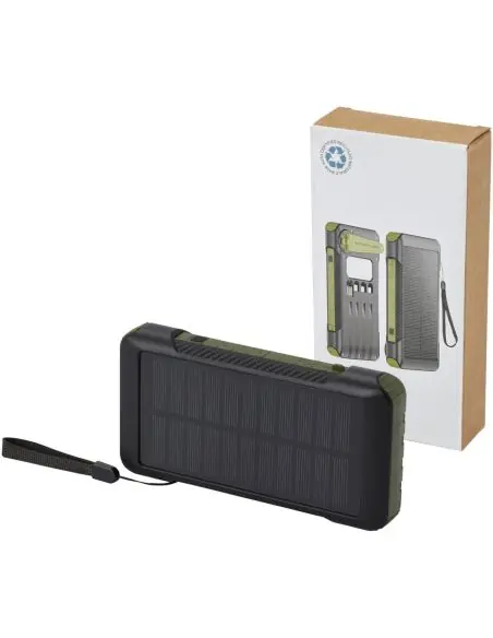 Batería externa de dinamo solar en plástico reciclado de 10 000 mAh con certificación RCS Ecológica Personalizada 6124346