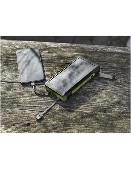 Batería externa de dinamo solar en plástico reciclado de 10 000 mAh con certificación RCS Ecológica Personalizada 6124346