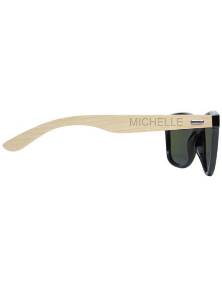 Gafas de sol polarizadas con cristal de espejo de PET reciclado/bambú en caja de regalo "Teoyō" "Tiuyō"