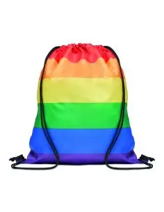 Bolsa cuerdas rainbow de RPET Ecológica Personalizada...