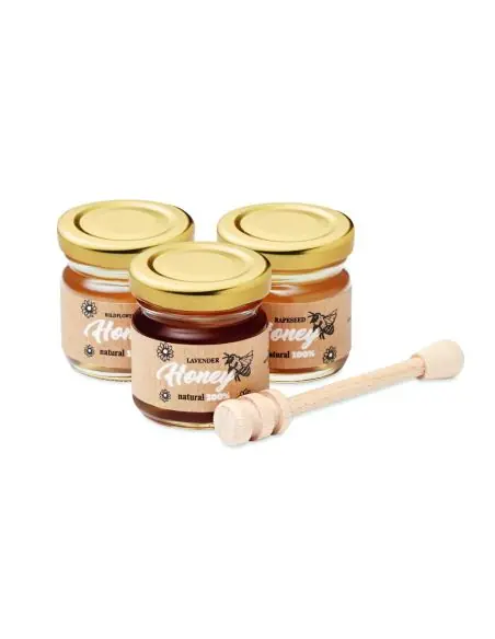 Set de 3 mieles de flores Ecológico Personalizado 7MO6441