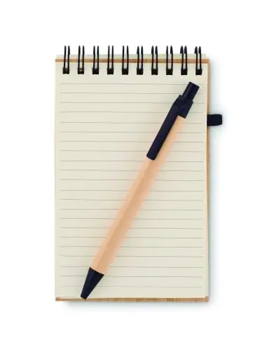 Libreta de bambú A6 Ecológica Personalizada...