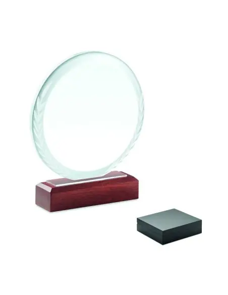 Placa o trofeo cristal redonda Ecológica Personalizada 7MO6586