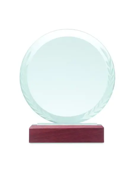 Placa o trofeo cristal redonda Ecológica Personalizada 7MO6586