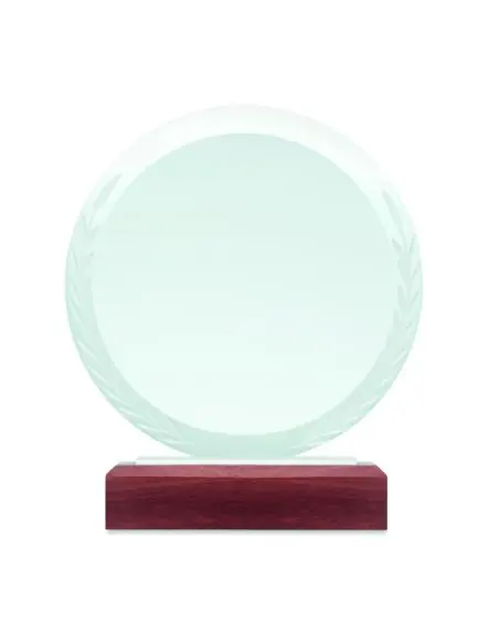 Placa o trofeo cristal redonda Ecológica Personalizada 7MO6586