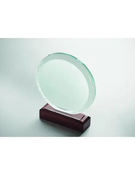 Placa o trofeo cristal redonda Ecológica Personalizada 7MO6586