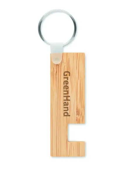 Soporte y llavero de bambú Ecológico Personalizado 7MO6596