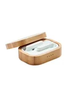 Auriculares TWS estuche bambú Ecológico Personalizado...