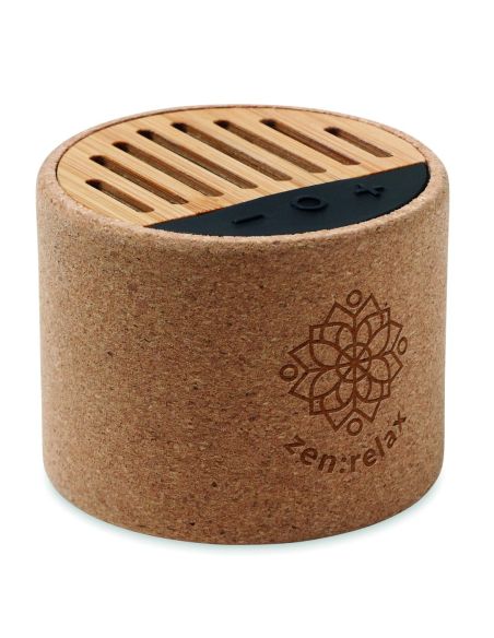 Altavoz redondo de corcho Ecológico Personalizado 7MO6819