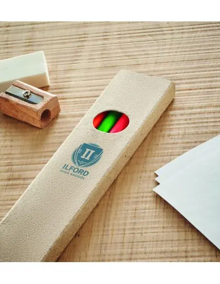 4 lápices de colores en caja Ecológica Personalizada 7MO6836