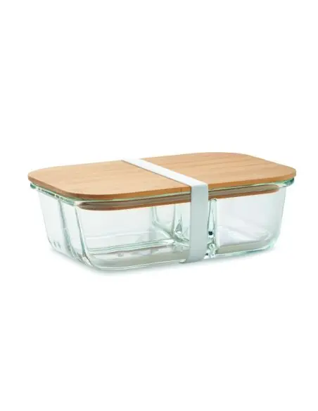 Fiambrera vidrio tapa de bambú Ecológica Personalizada 7MO6973