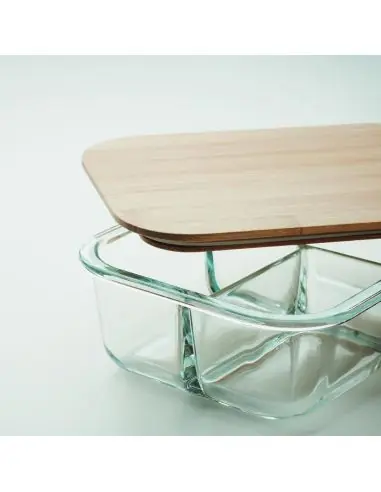 Fiambrera vidrio tapa de bambú Ecológica...