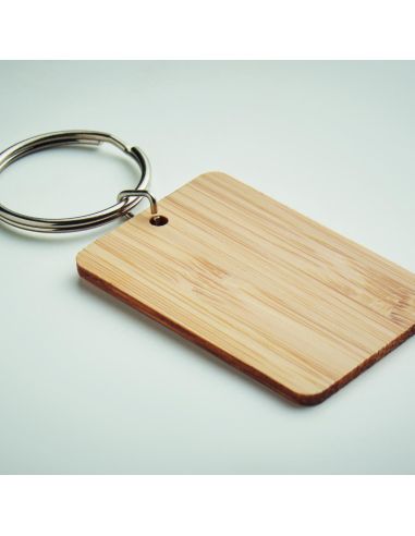 Llavero rectangular de bambú Ecológico...
