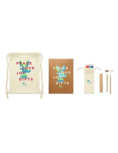 Set de dibujo infantil en bolsa Ecológica Personalizada 7MO6980