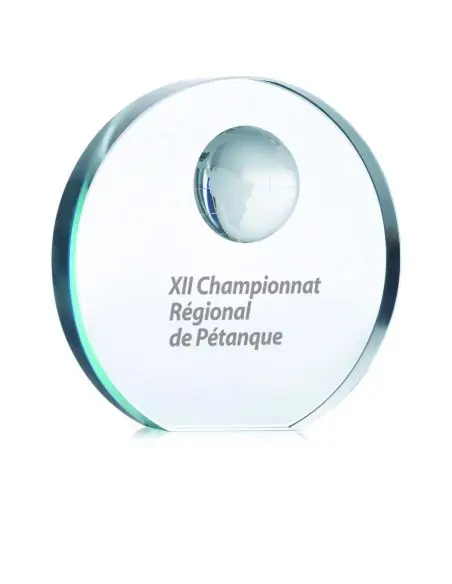 Trofeo esfera cristal Ecológico Personalizado 7MO7183