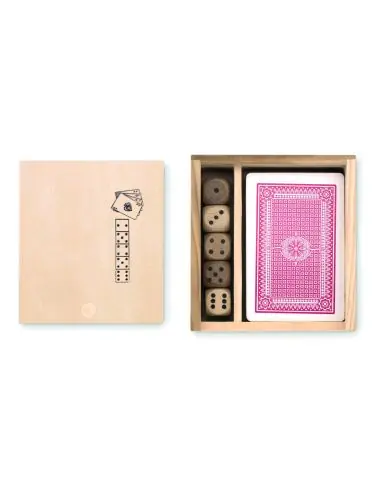 Set de cartas y dados en caja Ecológica...