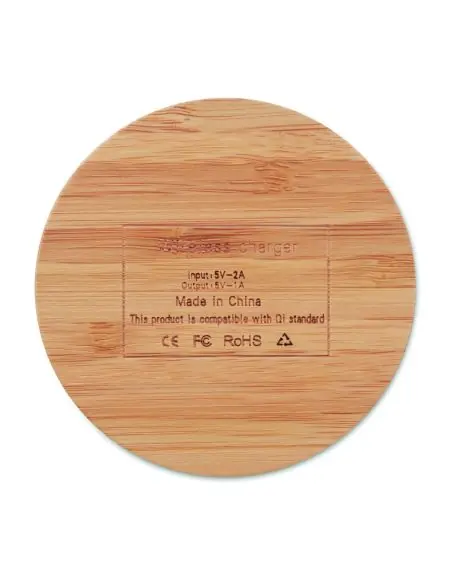 Cargador inalámbrico bambú Ecológico Personalizado 7MO9434