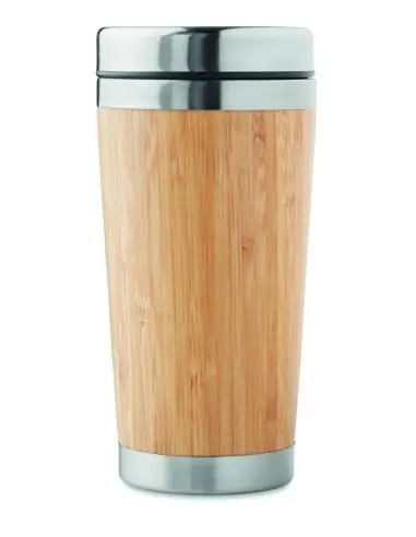 Termo bambú doble capa 400ml Ecológico...