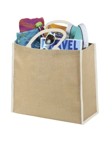 Bolsa Tote de yute con bordes contrastados Ecológica Personalizada 6120182