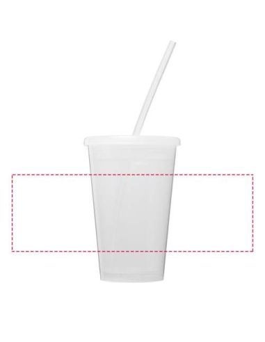 Vaso pared doble 350 ml con pajita