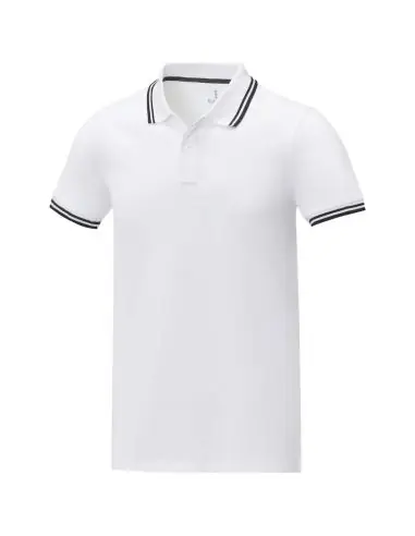 Polo de manga corta con ribete para hombre...