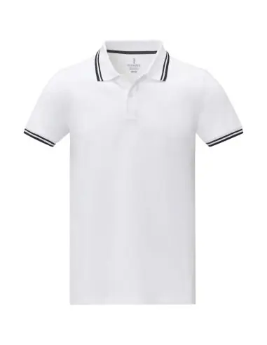 Polo de manga corta con ribete para hombre...