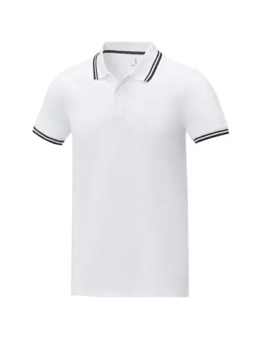 Polo de manga corta con ribete para hombre...