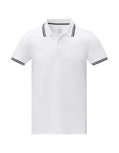Polo de manga corta con ribete para hombre...