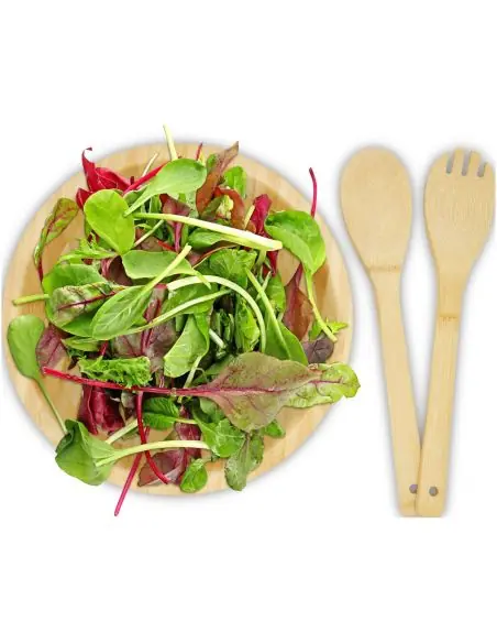 Ensaladera y cubiertos de bambú Ecológica Personalizada 6113268