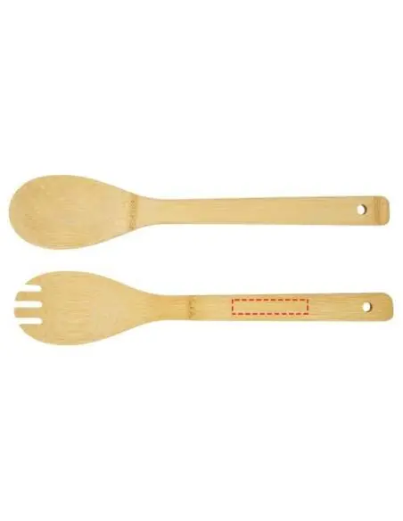 Ensaladera y cubiertos de bambú Ecológica Personalizada 6113268