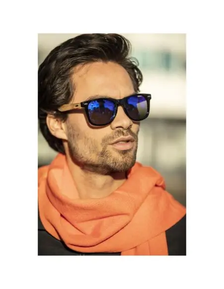 Gafas de sol polarizadas con cristal de espejo de PET reciclado/madera en caja de regalo Ecológica Personalizada 6127002