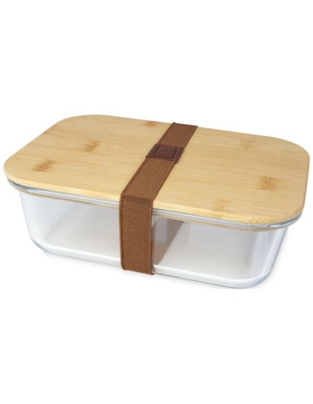 Fiambrera de 1000 ml en vidrio con tapa de bambú Ecológica Personalizada 6113276