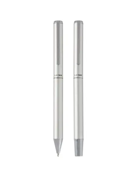 Set de regalo de bolígrafo y rollerball de aluminio reciclado (tinta negra) Ecológico Personalizado 6107838