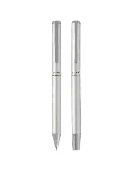 Set de regalo de bolígrafo y rollerball de aluminio reciclado (tinta negra) Ecológico Personalizado 6107838