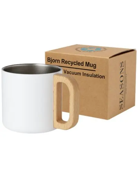 Taza de acero inoxidable reciclado con certificado RCS con aislamiento de cobre de 360 ml Ecológica Personalizada 6100740