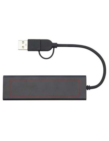 Hub USB 2.0 de aluminio reciclado con...