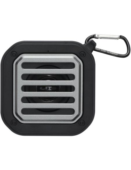 Altavoz solar Bluetooth IPX5 de 3W con mosquetón en plástico reciclado con certificación RCS Ecológico Personalizado 6124347