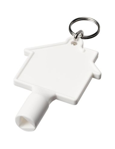 Llavero de material reciclado con forma de casa...