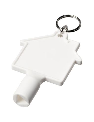 Llavero de material reciclado con forma de casa...