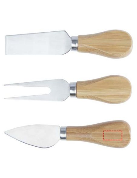 Tabla de quesos imantada con acesorios de bambú Ecológica Personalizada 6113302