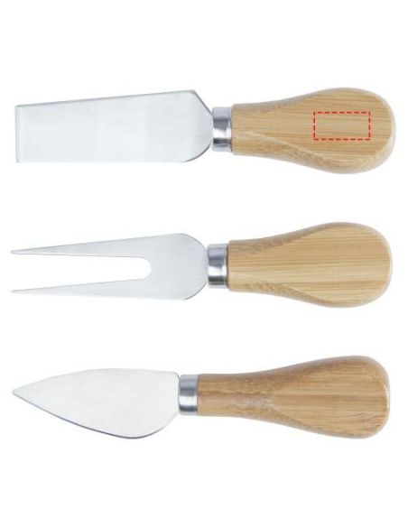 Tabla de quesos imantada con acesorios de bambú Ecológica Personalizada 6113302