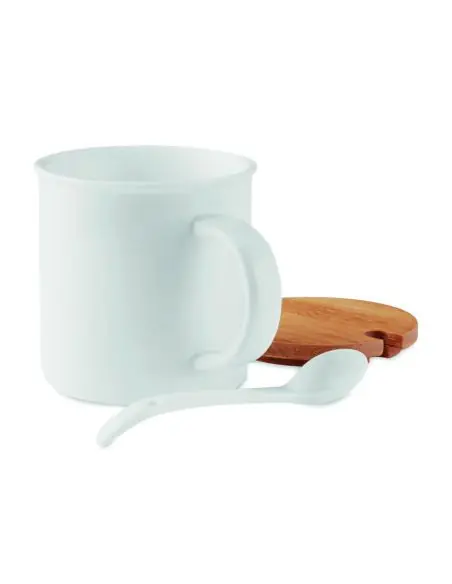 Taza de porcelana con tapa Ecológica Personalizada 7MO9708