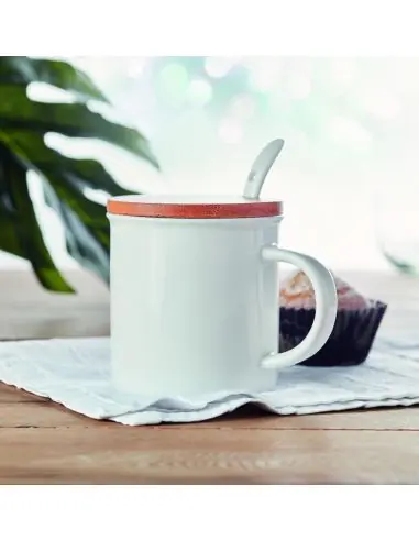 Taza de porcelana con tapa Ecológica...