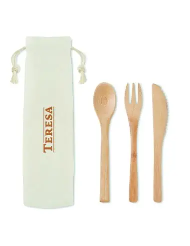 Set de cubiertos de bambú. Ecológico...